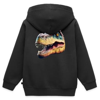 Dino Head - Dinosaur Head - Kids Premium Organic Zip-up Hoodie - black - Back - AI Model Kid Male (0cm)