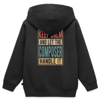 Compositeur Retro Cadeau - Sweat Premium à capuche zippé enfant bio - noir - Dos - AI Model Kid Male (0cm)