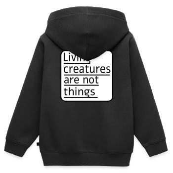 Les créatures vivantes ne sont pas des choses - Sweat Premium à capuche zippé enfant bio - noir - Dos - AI Model Kid Male (0cm)