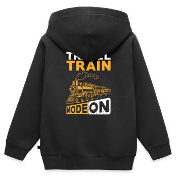 Train journey - Kids Premium Organic Zip-up Hoodie - black - Back - AI Model Kid Male (0cm)