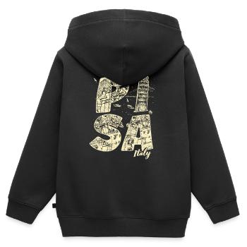 Pise Italie Vacances Souvenir - Sweat Premium à capuche zippé enfant bio - noir - Dos - AI Model Kid Male (0cm)