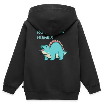 hugadino You have been mlemed! , cute dinosaur - Kids Premium Organic Zip-up Hoodie - black - Back - AI Model Kid Male (0cm)