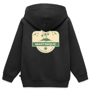 Martinique Karibik Sommerliebe - Kinder Premium Organic Zip Hoodie - Schwarz - Hinten - AI Model Kid Male (0cm)