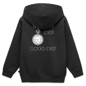 Le temps n’existe pas - Sweat Premium à capuche zippé enfant bio - noir - Dos - AI Model Kid Male (0cm)