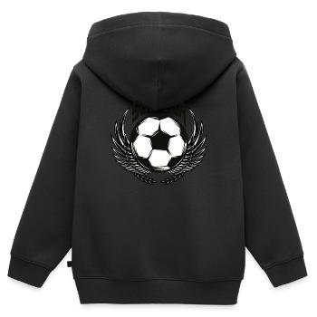 Ballsport - Kinder Premium Organic Zip Hoodie - Schwarz - Hinten - AI Model Kid Male (0cm)