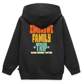 Zimbabwe Family Trip Urlaub - Kinder Premium Organic Zip Hoodie - Schwarz - Hinten - AI Model Kid Male (0cm)