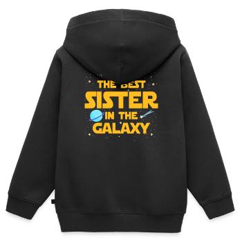 Die beste Schwester der Galaxis - Kinder Premium Organic Zip Hoodie - Schwarz - Hinten - AI Model Kid Male (0cm)