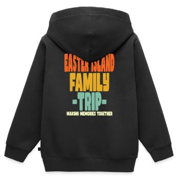 Vacances en famille à l’île de Pâques - Sweat Premium à capuche zippé enfant bio - noir - Dos - AI Model Kid Male (0cm)