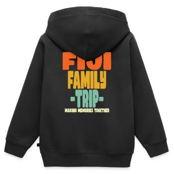 Fidji Vacances en famille - Sweat Premium à capuche zippé enfant bio - noir - Dos - AI Model Kid Male (0cm)