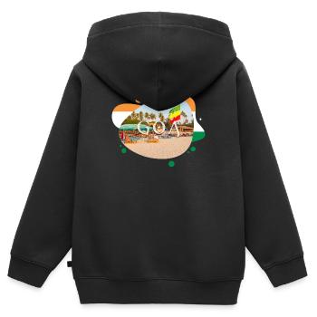 Goa Inde Souvenir - Sweat Premium à capuche zippé enfant bio - noir - Dos - AI Model Kid Male (0cm)
