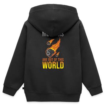 Meteorologe Meteorologie Meteorit Meteor - Kinder Premium Organic Zip Hoodie - Schwarz - Hinten - AI Model Kid Male (0cm)