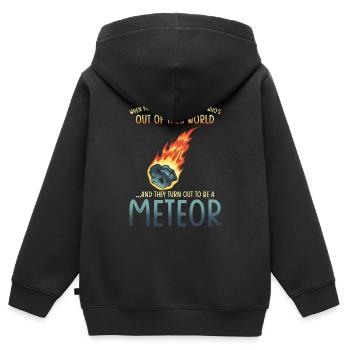 Meteorologe Meteorologie Meteorit Meteor - Kinder Premium Organic Zip Hoodie - Schwarz - Hinten - AI Model Kid Male (0cm)