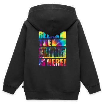 Dental Hygienist Lustiger Spruch - Kinder Premium Organic Zip Hoodie - Schwarz - Hinten - AI Model Kid Male (0cm)