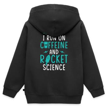 Luft- und Raumfahrtingenieur - Kinder Premium Organic Zip Hoodie - Schwarz - Hinten - AI Model Kid Male (0cm)