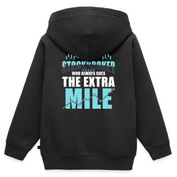 Stockbroker-sprichwort - Kinder Premium Organic Zip Hoodie - Schwarz - Hinten - AI Model Kid Male (0cm)