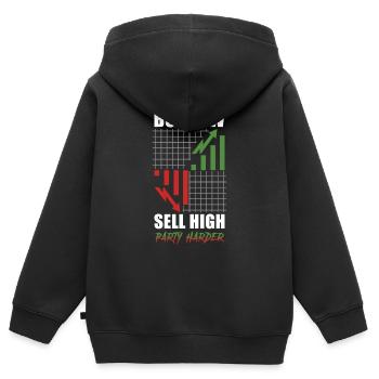 Global Stock Trading - Achetez bas, haut - Sweat Premium à capuche zippé enfant bio - noir - Dos - AI Model Kid Male (0cm)