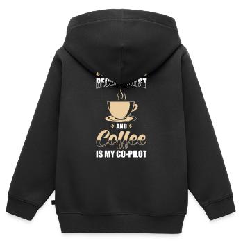 Receptionist Gift Receptionist Coffee - Kids Premium Organic Zip-up Hoodie - black - Back - AI Model Kid Male (0cm)