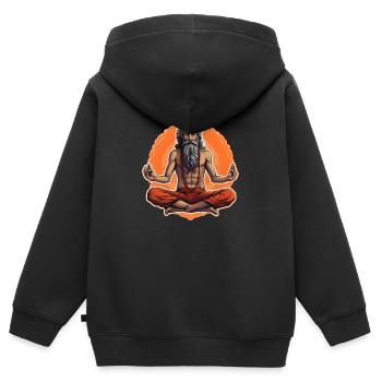 Spiritualität Yoga Guru - Kinder Premium Organic Zip Hoodie - Schwarz - Hinten - AI Model Kid Male (0cm)
