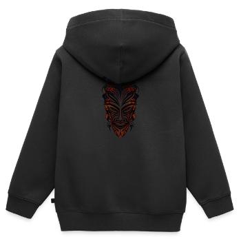Stammesmaske - Kinder Premium Organic Zip Hoodie - Schwarz - Hinten - AI Model Kid Male (0cm)
