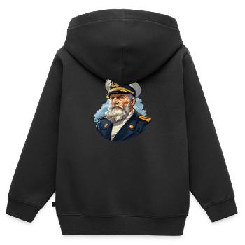 Matrose Segeln - Kinder Premium Organic Zip Hoodie - Schwarz - Hinten - AI Model Kid Male (0cm)