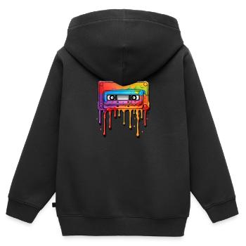 Cassette - Sweat Premium à capuche zippé enfant bio - noir - Dos - AI Model Kid Male (0cm)