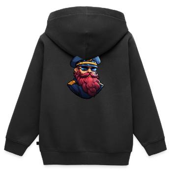 Matrose mit Bart - Kinder Premium Organic Zip Hoodie - Schwarz - Hinten - AI Model Kid Male (0cm)