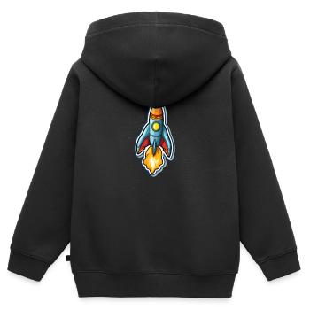 Sorcier - Sweat Premium à capuche zippé enfant bio - noir - Dos - AI Model Kid Male (0cm)