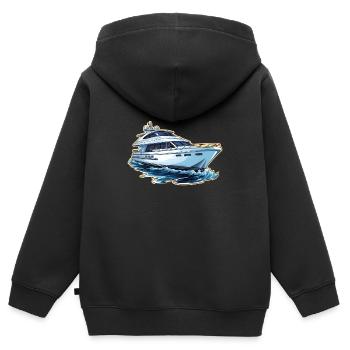 Yacht Motorboot - Kinder Premium Organic Zip Hoodie - Schwarz - Hinten - AI Model Kid Male (0cm)