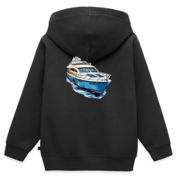 Yacht - Kinder Premium Organic Zip Hoodie - Schwarz - Hinten - AI Model Kid Male (0cm)
