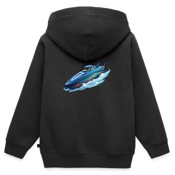 Hors-bord hors-bord - Sweat Premium à capuche zippé enfant bio - noir - Dos - AI Model Kid Male (0cm)