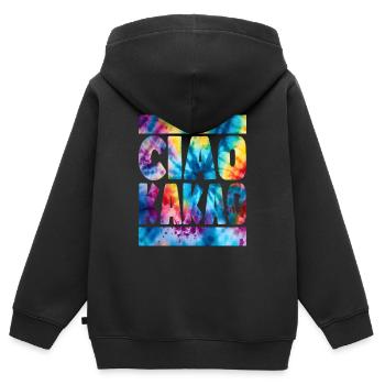 Ciao Cacao Hippie Batik - Sweat Premium à capuche zippé enfant bio - noir - Dos - AI Model Kid Male (0cm)