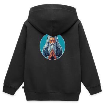 Guru Spiritualität Buddhismus - Kinder Premium Organic Zip Hoodie - Schwarz - Hinten - AI Model Kid Male (0cm)