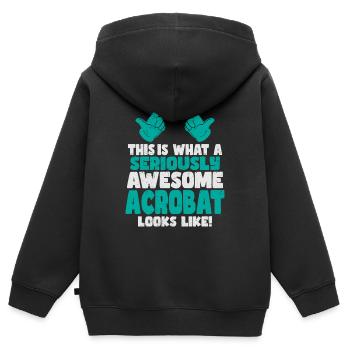 This is what a cool awesome acrobat looks - Kinder Premium Organic Zip Hoodie - Schwarz - Hinten - AI Model Kid Male (0cm)