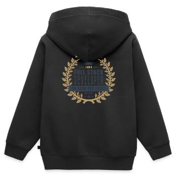 Full Stack Developer dunkel - Kinder Premium Organic Zip Hoodie - Schwarz - Hinten - AI Model Kid Male (0cm)