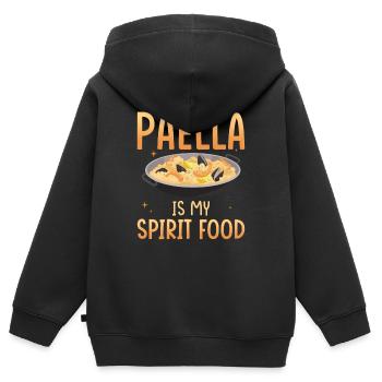 Paella ist meine Leibspeise - Kinder Premium Organic Zip Hoodie - Schwarz - Hinten - AI Model Kid Male (0cm)