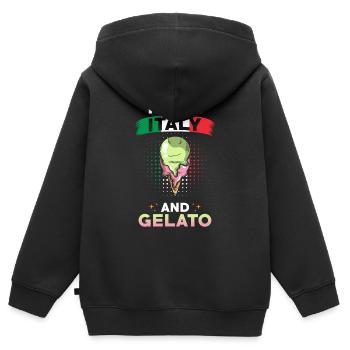 Gelato Italien Italienische Küche - Kinder Premium Organic Zip Hoodie - Schwarz - Hinten - AI Model Kid Male (0cm)