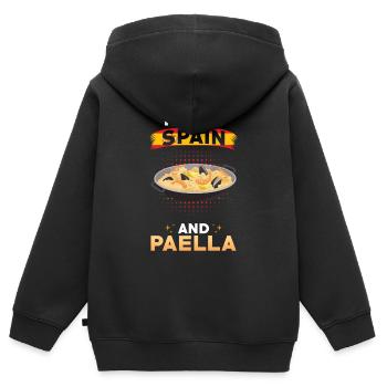 Paella Spanien Spanische Küche - Kinder Premium Organic Zip Hoodie - Schwarz - Hinten - AI Model Kid Male (0cm)