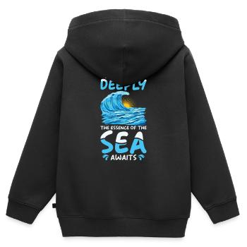 Ocean Sea Beach Holiday Souvenir Sea Breeze - Kids Premium Organic Zip-up Hoodie - black - Back - AI Model Kid Male (0cm)