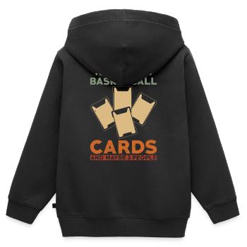 Basketball Sammelkarten Sammler - Kinder Premium Organic Zip Hoodie - Schwarz - Hinten - AI Model Kid Male (0cm)