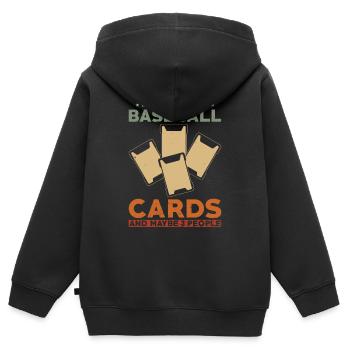 Baseball Sammelkarten Sammler - Kinder Premium Organic Zip Hoodie - Schwarz - Hinten - AI Model Kid Male (0cm)