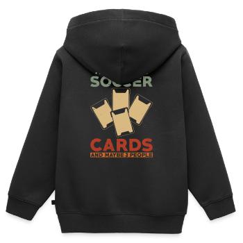 Fußball Sammelkarten Sammler - Kinder Premium Organic Zip Hoodie - Schwarz - Hinten - AI Model Kid Male (0cm)