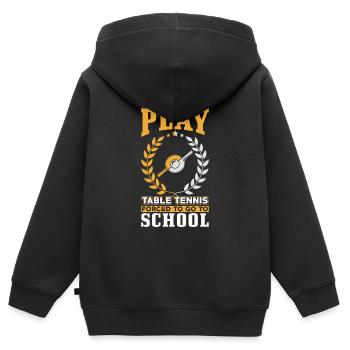 Zum Table Tennis Spielen Geboren - Kinder Premium Organic Zip Hoodie - Schwarz - Hinten - AI Model Kid Male (0cm)