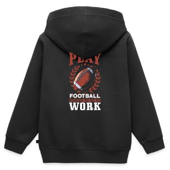 Né pour jouer au football - Sweat Premium à capuche zippé enfant bio - noir - Dos - AI Model Kid Male (0cm)
