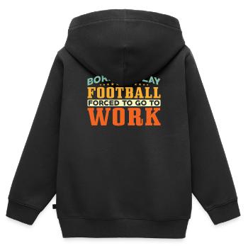 Né pour jouer au football - Sweat Premium à capuche zippé enfant bio - noir - Dos - AI Model Kid Male (0cm)