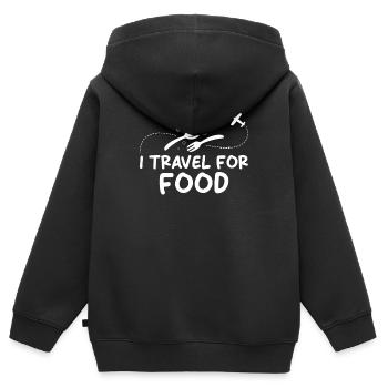 Food Trip Reisen Essen Kulinarisch Küche - Kinder Premium Organic Zip Hoodie - Schwarz - Hinten - AI Model Kid Male (0cm)