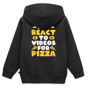 Reaction Streamer Video Reaktion Content Creator - Kids Premium Organic Zip-up Hoodie - black - Back - AI Model Kid Male (0cm)