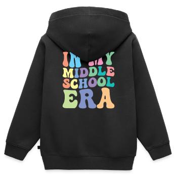 Realschule Retro Groovy Student - Kinder Premium Organic Zip Hoodie - Schwarz - Hinten - AI Model Kid Male (0cm)