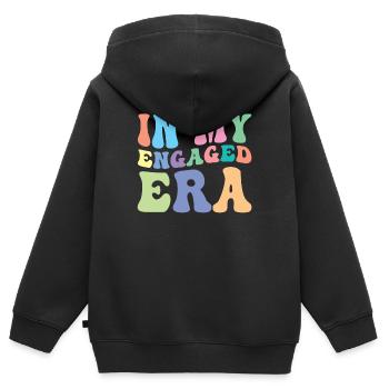 Verlobung Retro Groovy Verlobte - Kinder Premium Organic Zip Hoodie - Schwarz - Hinten - AI Model Kid Male (0cm)