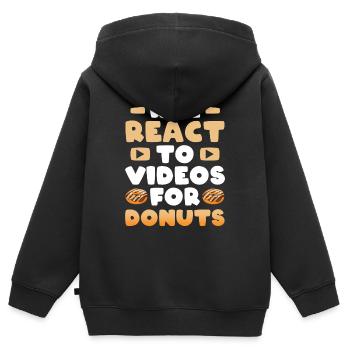 Reaction Streamer Video Reaktion Content Creator - Kids Premium Organic Zip-up Hoodie - black - Back - AI Model Kid Male (0cm)