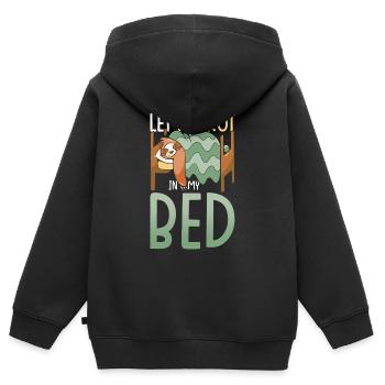 Paresse paresseux Laissez-moi pourrir dans mon lit - Sweat Premium à capuche zippé enfant bio - noir - Dos - AI Model Kid Male (0cm)
